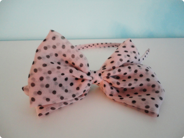 polka dot bow headband
