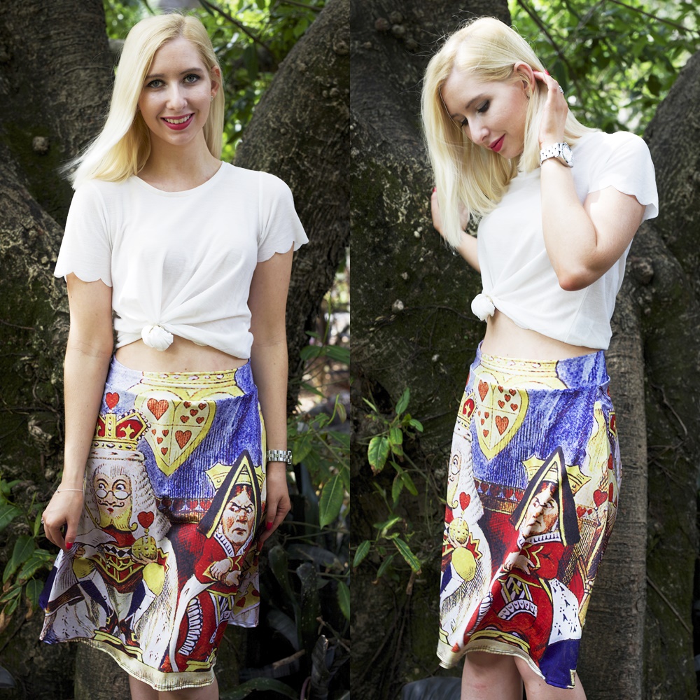 King And Queen Of Hearts Midi Skirt